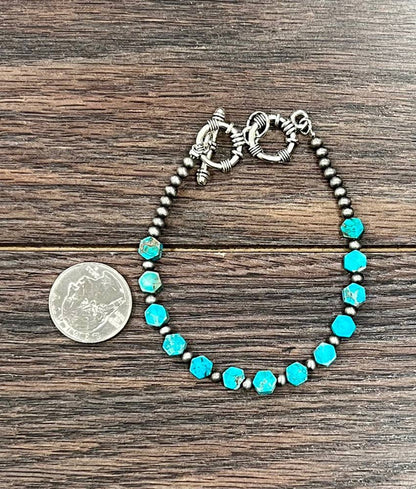 Western Hexa Gemstone Adjustable Bracelet