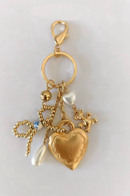 Bow, Heart, Teddy Bear Pearl Bag Charm
