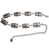 Western Long Horn Concho Metal Chain Silver/Brass