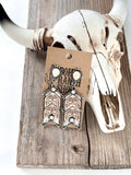 Western Style Turquoise Stone Chevron Dangle Earrings