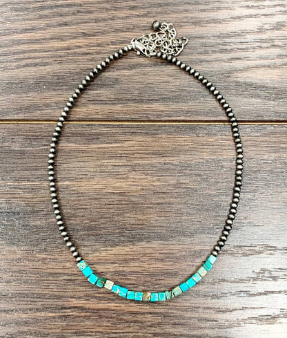 15" Western Square Gemstone Necklace