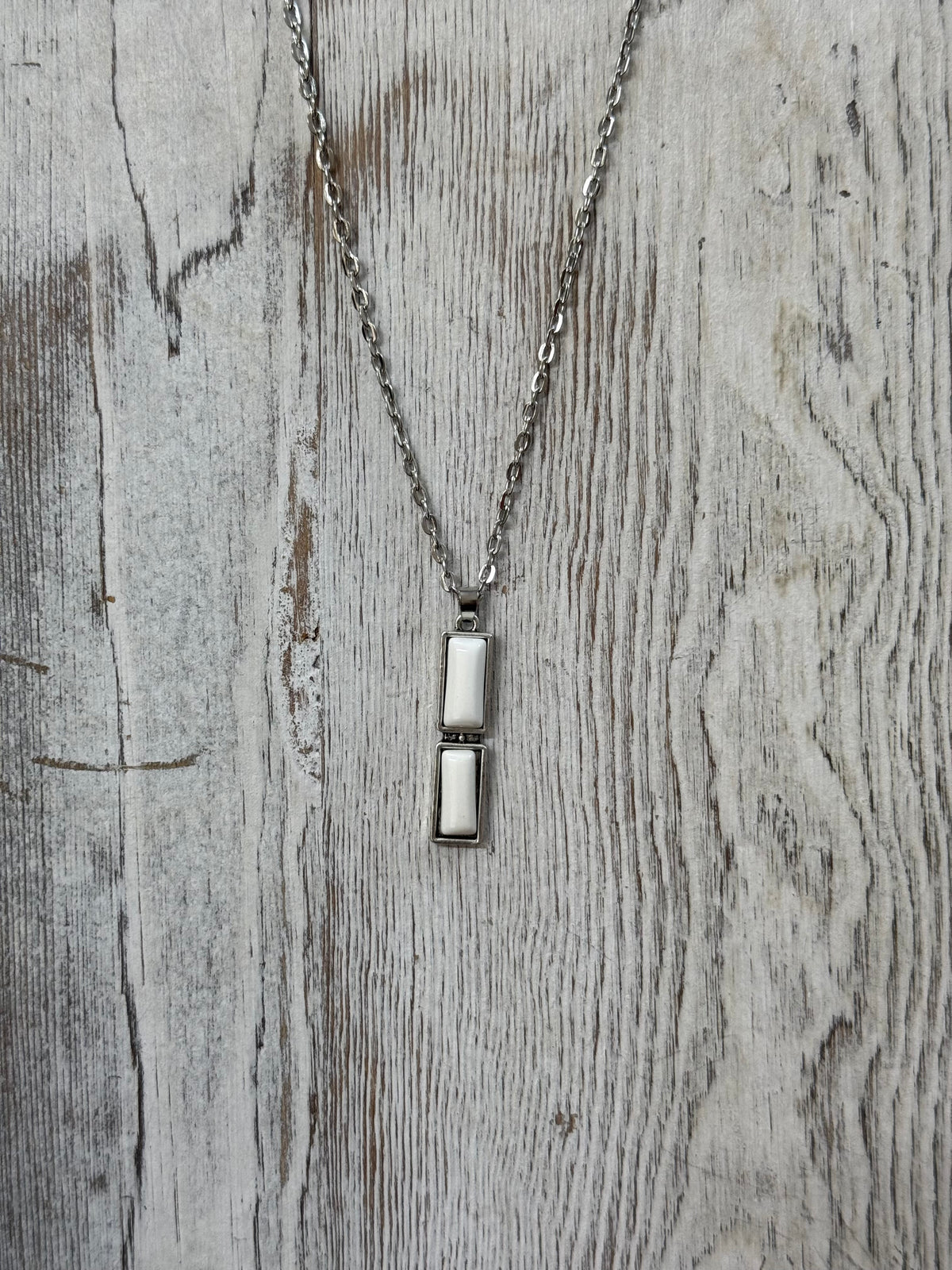 Bar White Necklace