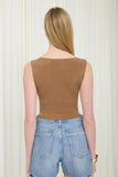 Asymmetrical Snap Button Sleeveless Top