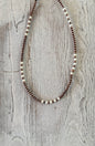 16 inches 4mm White Stone with Copper Navajo Pearl Bead Necklace