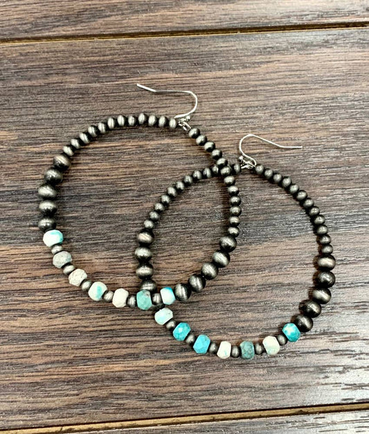 2.5" Gemstone Hoop Earrings