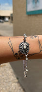 Western Concho Stone Paper Clip Chain Bracelet