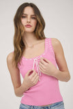 Scoop Neck Front Tie Tank Top