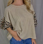 Knit Top w/ Leopard