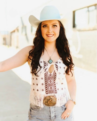 Aztec Fringe Top