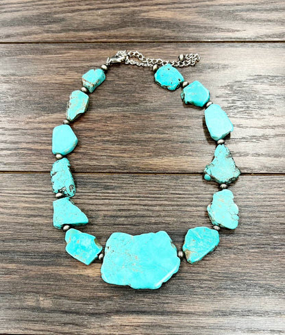 18" Slab Turquoise Necklace