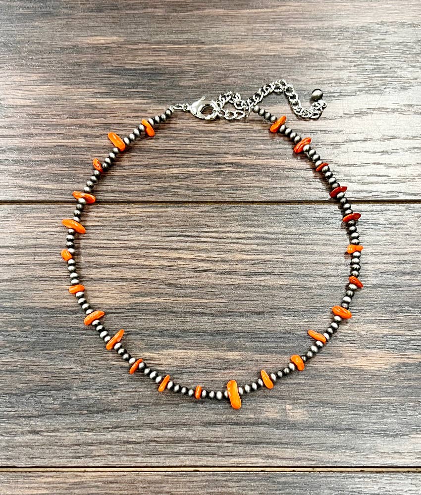 16" 4mm Western Bead, Oyster Necklace