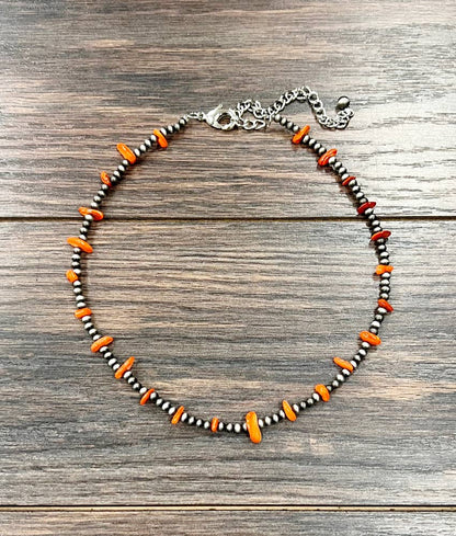 16" 4mm Western Bead, Oyster Necklace
