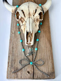 2 Layer Western Style Coquette Bow & Pendant Necklace