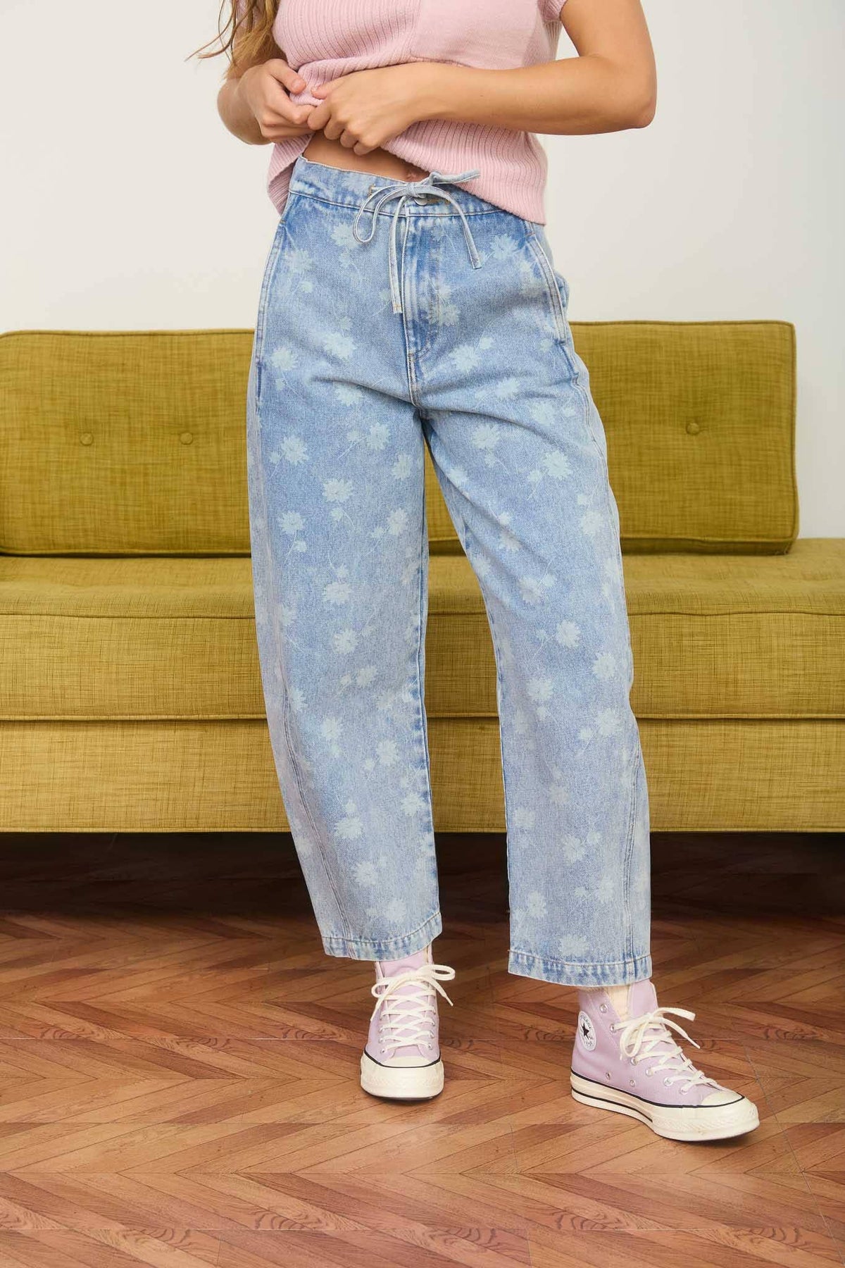 Dandelion Washed Denim Drawstring Jeans