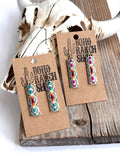 Western Style Seed Bead Bar Drop Dangle Earrings