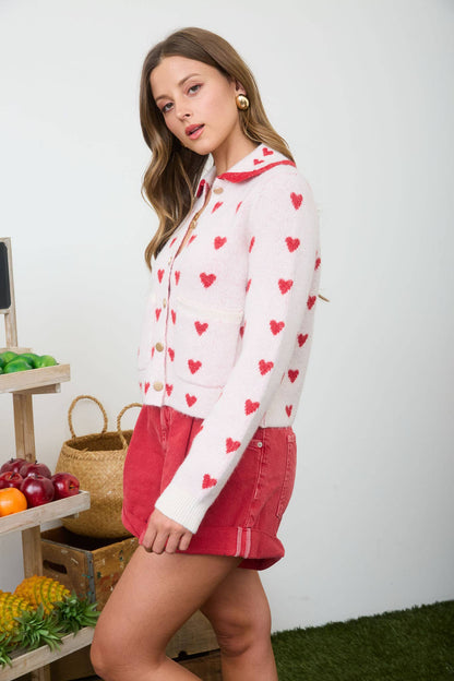 Heart Pattern Cardigan