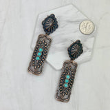 Copper Metal with 3 Stone Earrings