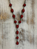 Oval & Circle Lariat Necklaces