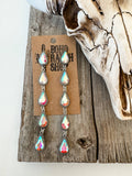 Western Teardrop Stone Drop stud dangle earrings