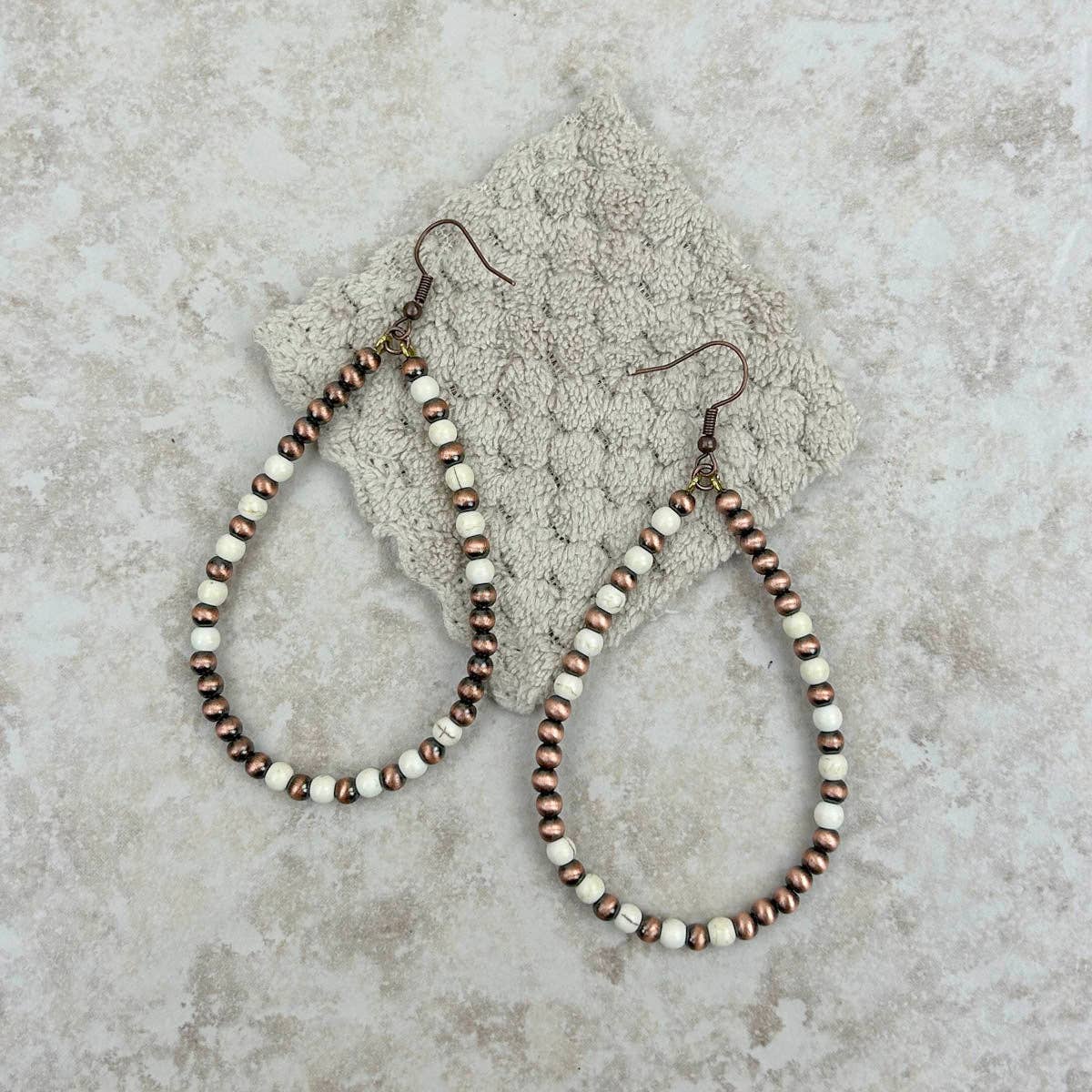 Pearl Bead Teardrop Earrings