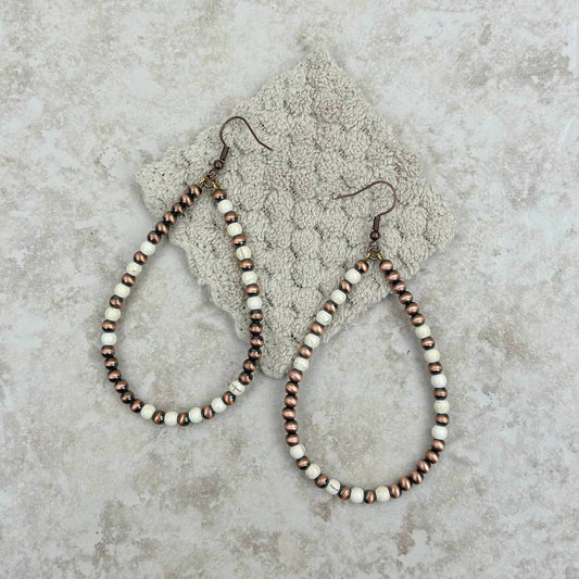 Pearl Bead Teardrop Earrings