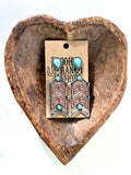 Western Style Turquoise Stone Chevron Dangle Earrings