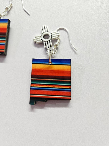 New Mexico Serape Zia Earrings