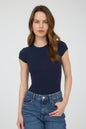 Round Neck Short Sleeve Knit Bodysuit