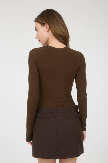 Round Neck Long Sleeve Sweater Bodysuit