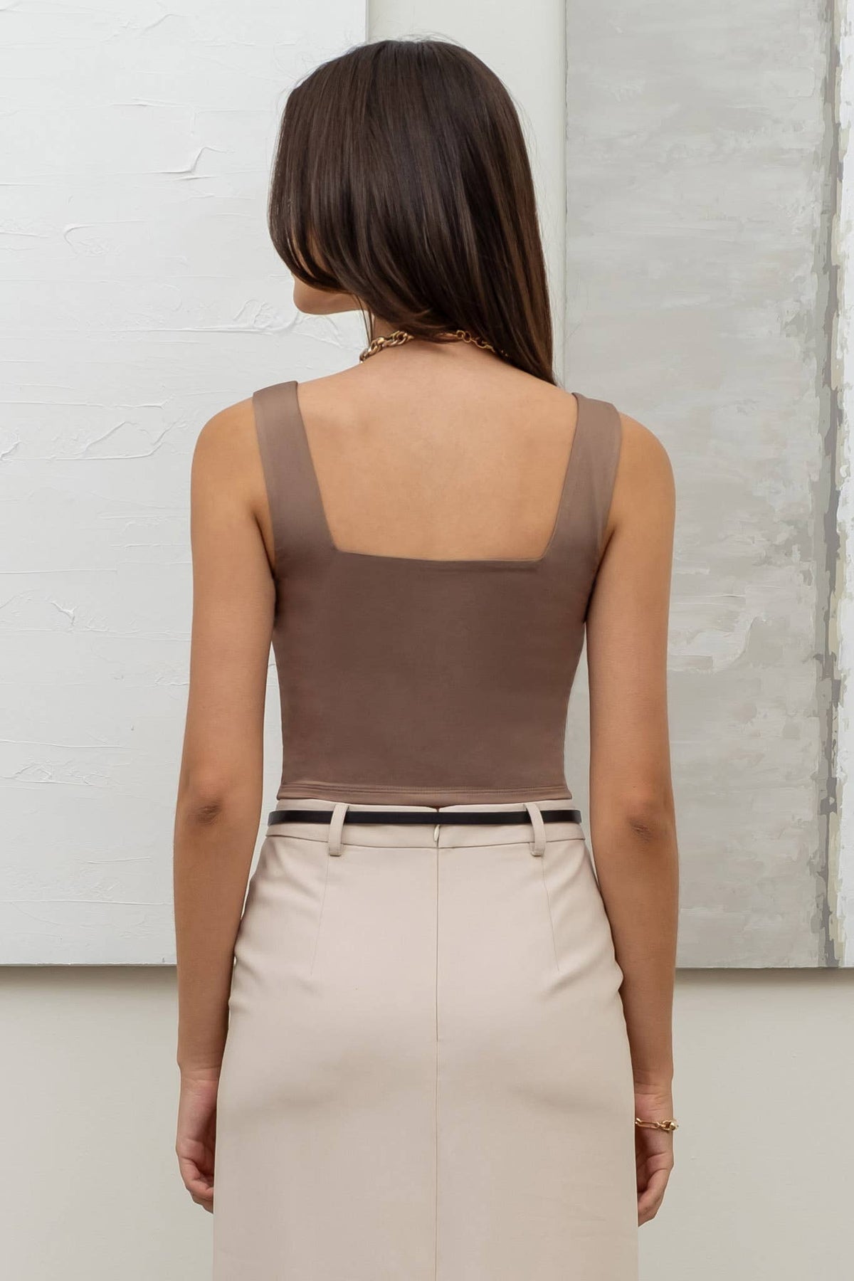 Cropped Square Neck Tank