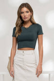 Round Neck Short Sleeve Crop