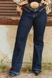 Dark Wash High Rise V-Yoke Trouser Denim Jeans