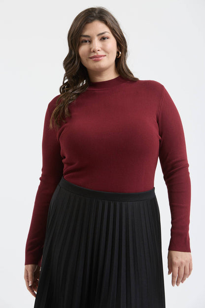 Plus Mock Neck Long Sleeve Top
