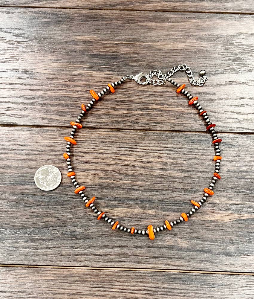 16" 4mm Western Bead, Oyster Necklace