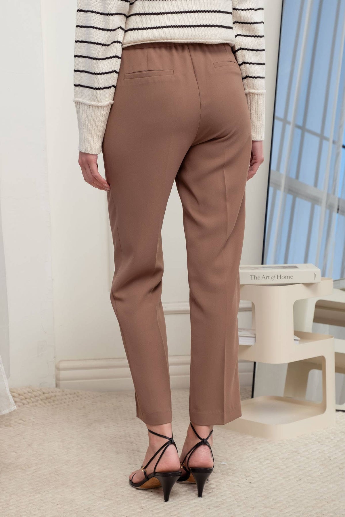 Stretch Waist Straight Fit Dress Pants