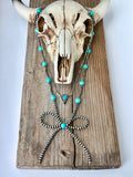 2 Layer Western Style Coquette Bow & Pendant Necklace
