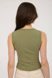 Sleeveless Button Down Knit Top
