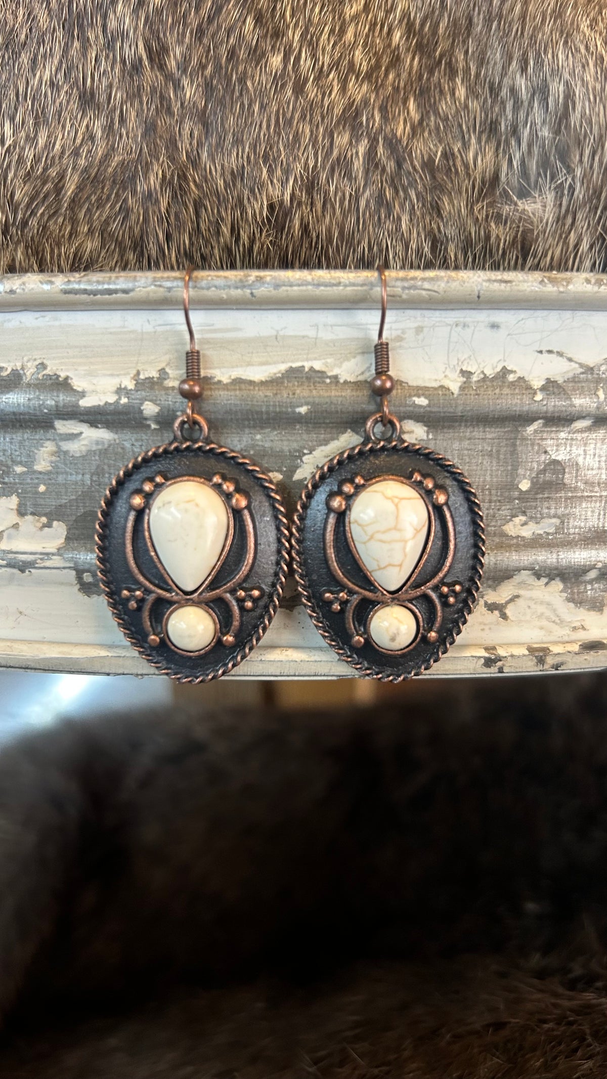 Oval Stone Earrings