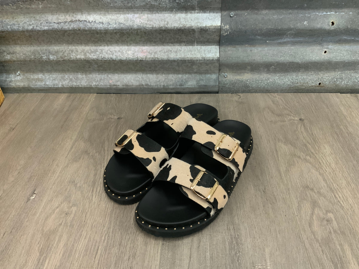 Alma Cow Print Sandal
