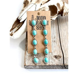 Western 5 Tier Stone Concho Post Drop Earrings