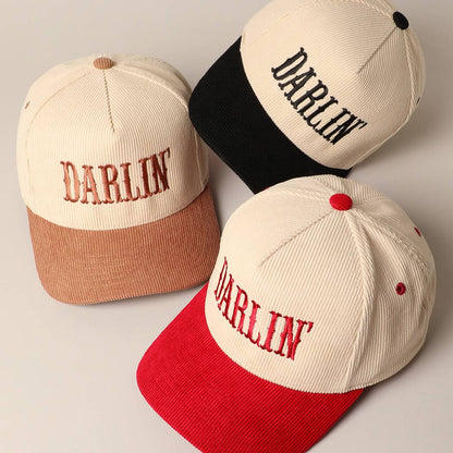 DARLIN' Corduroy Trucker Cap