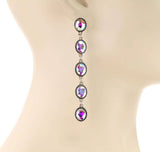 Western 5 Tier Stone Concho Post Drop Earrings