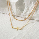 18K Stainless Steel Tarnish Free Cross Necklace