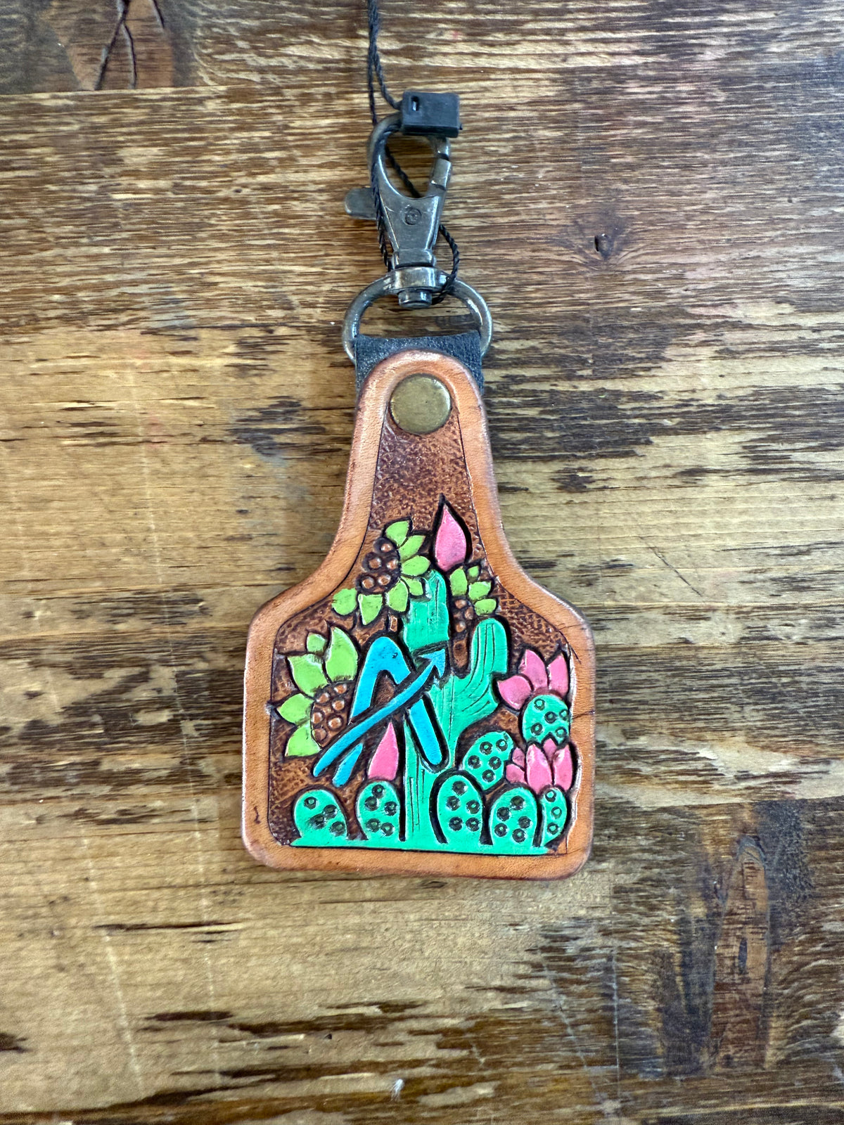 Tooled Leather Keyring