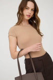 Round Neck Short Sleeve Knit Bodysuit
