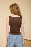 Boat Neck Sleeveless Ruched Knit Top