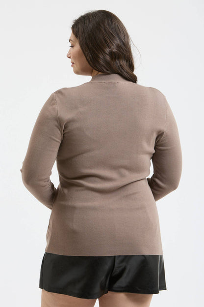 Plus Mock Neck Long Sleeve Top