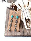 4 Tier Western Concho & Oval Stone Post Drop Earrings