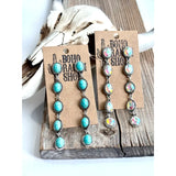 Western 5 Tier Stone Concho Post Drop Earrings