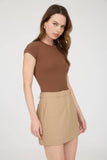 Round Neck Short Sleeve Knit Bodysuit